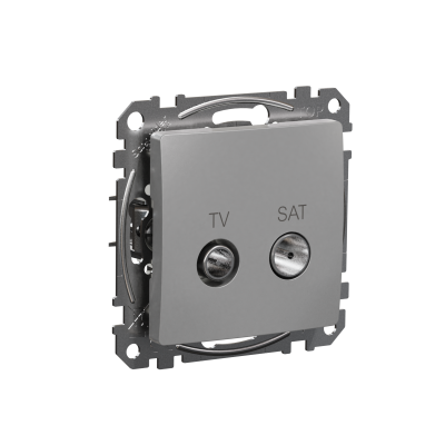 Sedna Design & Elements Gniazdo antenowe TV-SAT końcowe 4dB srebrne aluminium SDD113471S SCHNEIDER (SDD113471S)